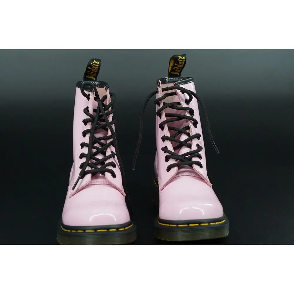 Doc Martens 1460 W combat ankle boots size 5 US laces Pink patent biker military